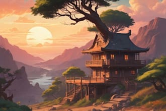 draw background art illustration for stream,  anime style