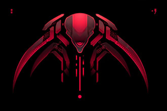 create futuristic cyberpunk style or mecha logo for you