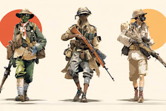 draw military themed illustrations