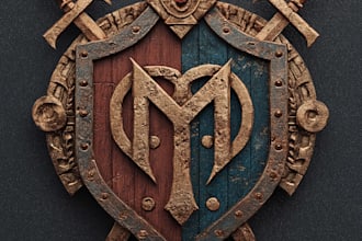 create a medieval, fantasy, rpg gaming logo
