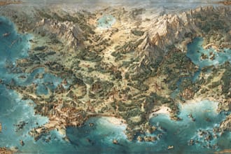draw a professional top down fantasy map for you