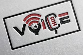 do a modern podcast, mic logo design or voice brand