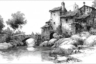 create an amazing pen and ink illustration for you