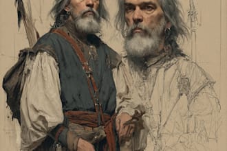 draw a realistic character concept art