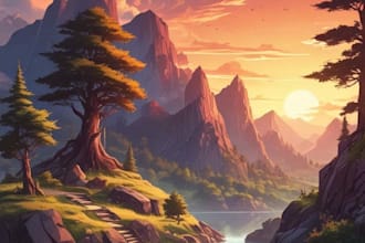 draw anime style background art illustration for vtuber