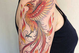 draw a custom tattoo design as a tattoo artist