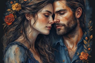 make a lovely watercolor painting of you and your partner