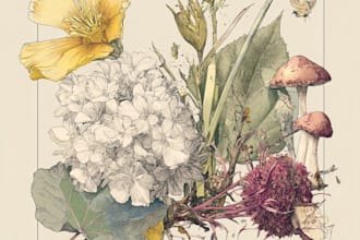 llustrate  botanical illustration for you
