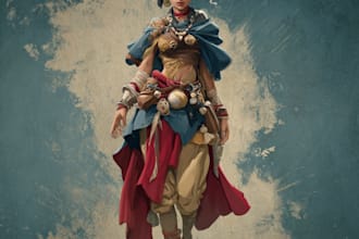 paint a character illustration in a fantasy world