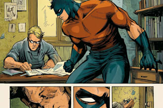 comic book, graphic novel, comic strip, comic illustration