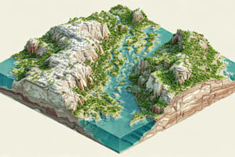 create a isometric map vector illustration