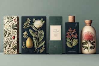 make custom digital botanical illustrations, branding, packaging, prints