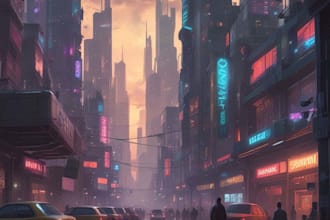create stunning sci fi city illustrations and futuristic