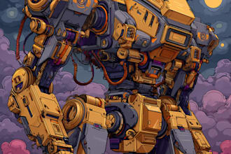 robots and concept art of futuristic mecha