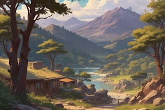 draw anime background, lofi artwork, visual novel art