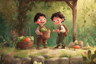 illustrate children story book illustration, kids story book