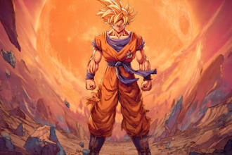 draw you in dragon ball anime manga style