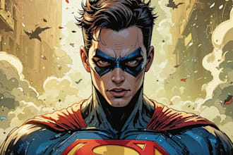 draw custom illustrated comic book cover