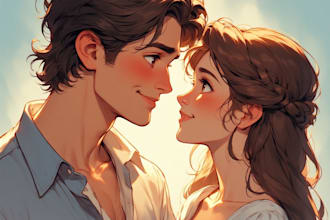 draw couple portrait illustration