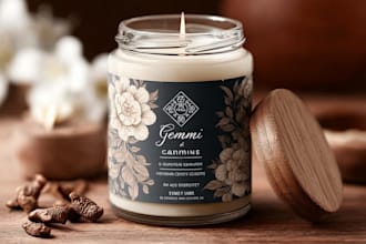 do candle label and product label design