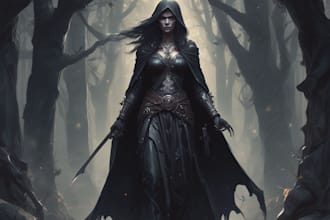 design a fantasy, dark fantasy character concept