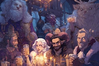 create a dnd character, fantasy character, dnd party