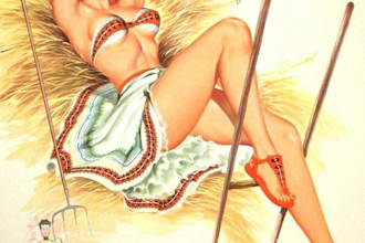 create an illustration of a pin up girl model pinup