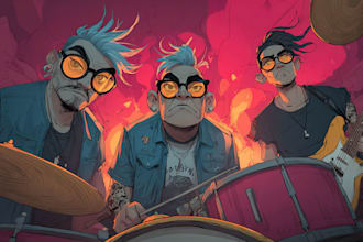 make an crazy cartoon for your pop punk album,single cover