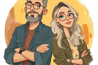 create character logo and friendship portrait