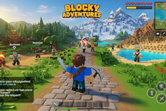 develop roblox game, roblox world, roblox map, weapon, 3d model, roblox studio