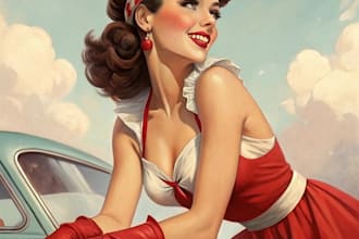draw a pin up girl and pin up girl