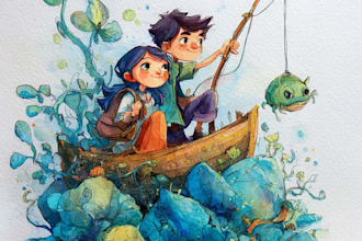 create children story book illustrations and kpd covers