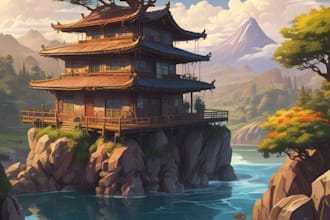 draw anime style background art illustration for vtuber