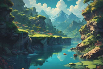draw lofi art game ,visual novel background in anime style