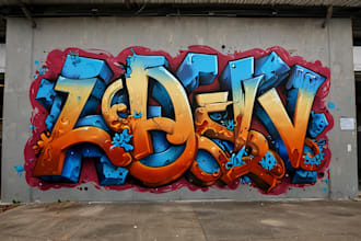 do paint real graffiti art on the street wall