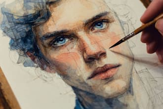 create a watercolor portrait