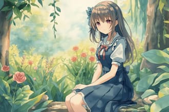 draw anime girl illustration, fanart sfw or nsfw