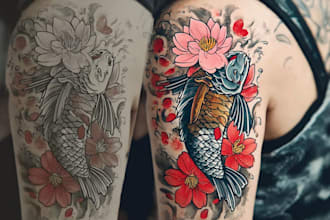make a traditional japanese irezumi tattoo
