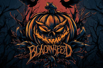 design custom made halloween, horror logo