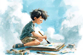 draw digital watercolor children book illustration