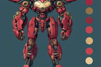 draw mecha robot character sheet design