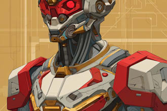 draw a mecha robot illustrations