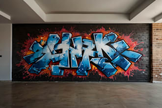 create custom graffiti art designs murals and wall arts