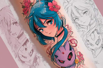 make anime tattoo design