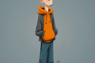 draw simple, cute and funny cartoon