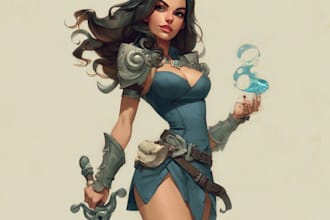 make a fantasy character ilustration