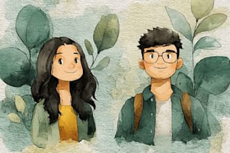 draw a sketchy watercolor portrait, no ai