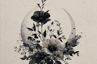 design botanical boho minimalist logo