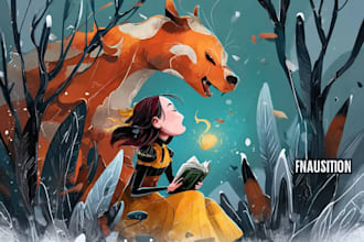 draw cover book illustration and story book illustration