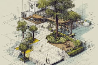 illustrate cityscape, architecture, landscape for you